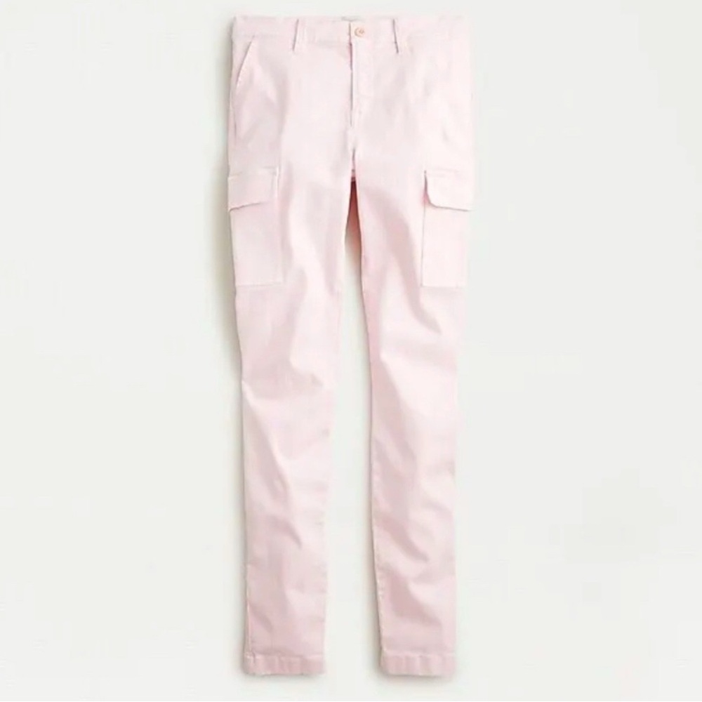 J Crew pink high rise skinny cargo pants size 28